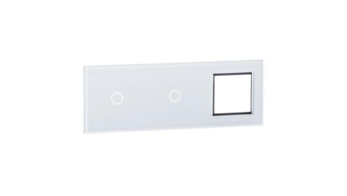 Livolo BIAŁY PANEL SZKŁO 1+1+1+ MIEJSCE NA GNIAZDO 70111G-61