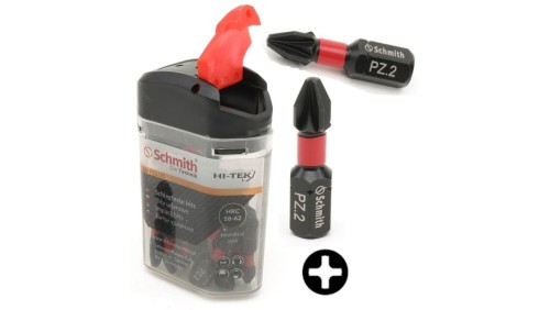 Bity udarowe PZ2 25mm 20szt zestaw BIT krzyżowy - Schmith