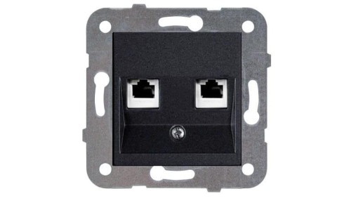 NOVELLA gniazdo 2xRJ45 komputerowe KAT. 5e czarne 92105534M