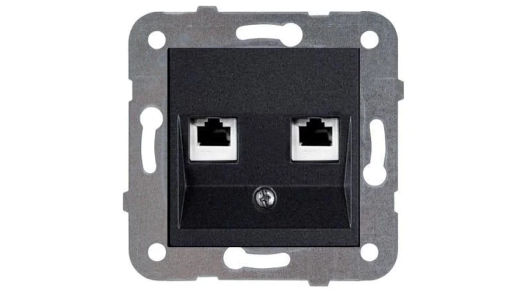NOVELLA gniazdo 2xRJ45 komputerowe KAT. 5e czarne 92105534M