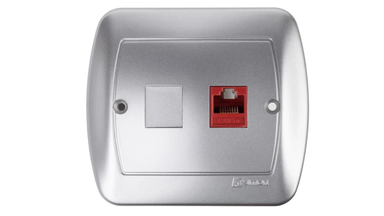Simon Akord Gniazdo komputerowe pojedyncze RJ45 5e aluminium metalizowane AF51/26