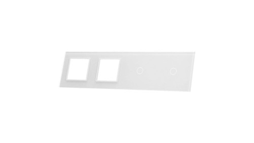 Livolo BIAŁY PANEL SZKLANY 1+1 + PODWÓJNE MIEJSCE NA GNIAZDO 7011GG-61