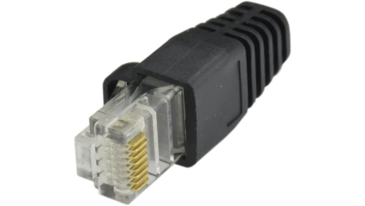 Gumowa osłonka wtyku RJ45 czarna WORECZEK 100szt.