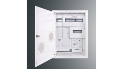 Rozdzielnica p/t licznikowa RW 5NN P O T1F i T3F + 25S PŁYTKA 577x423x135 z okienkiem z.p9081 IP30 RAL9003