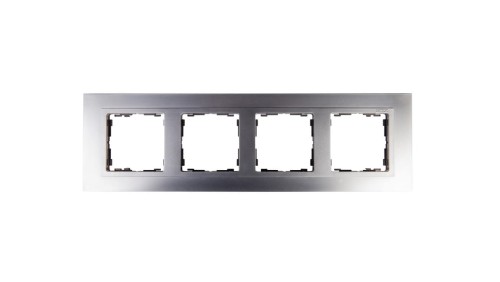 Simon 82 Ramka poczwórna pozioma metalowa aluminium/ ramka pośrednia aluminium mat 82947-33