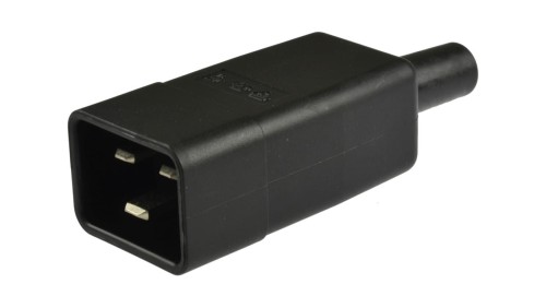 Gniazdo zasilające IEC320 C20 złącze serwerowe, do UPS (męskie) 2P+Z 16A na kabel do 9,5mm