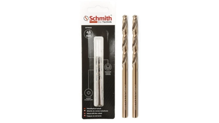 Wiertło do metalu kobaltowe 4mm wiertła 2szt HSS-Co Schmith