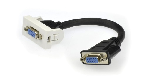 Gniazdo monitorowe SVGA 15pin z przewodem 20cm moduł 1M 22,5x45 biały HQ Mediabox