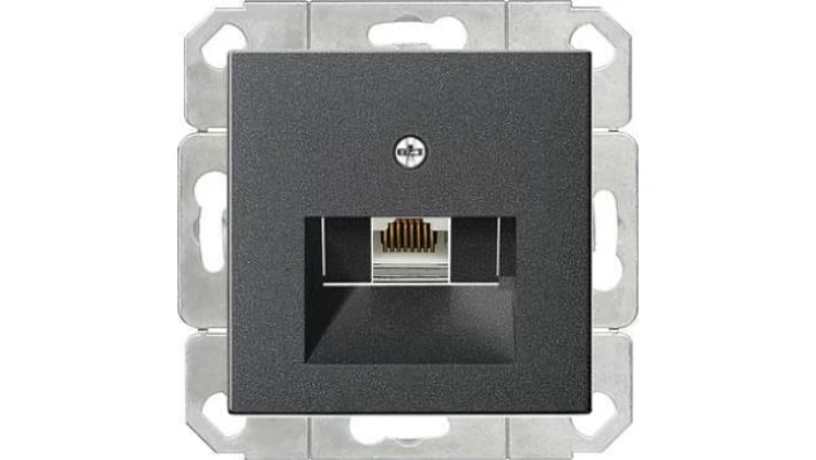Gniazdo komputerowe poj. RJ45 cat. 6 Gira System 55 antracyt