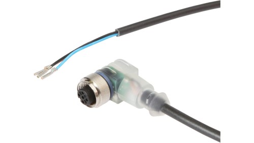 Kabel połączeniowy, 3m, M12 żeński (gniazdo) 3pin kątowy, Końcówka wolna, 3x0,34mm², VK300221