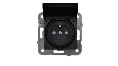 Panasonic NOVELLA Gniazdo z klapką IP44 z/u czarne 92105570M