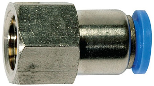 Złączka pneumatyczna wtykowa prosta do węża fi 6 mm, G 1/8 GW, mosiądz niklowany