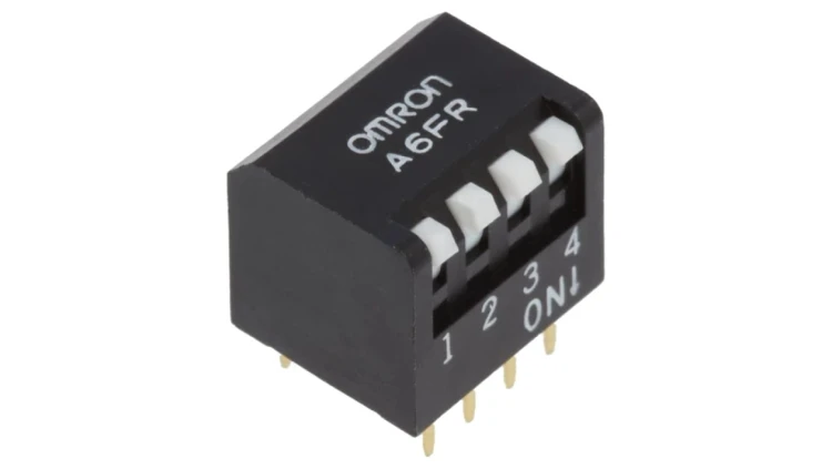 Przełącznik DIP-SWITCH Ilość sekcji 4 ON-OFF 0,025A/24VDC A6FR4101