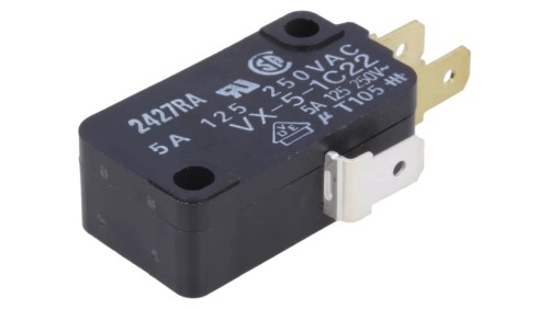 Mikroprzełącznik SNAP ACTION bez dźwigni SPDT 5A/250VAC IP40 VX-5-1C22