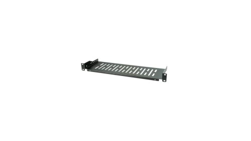 Półka 1U 250mm rack 19, perforowana, czarna