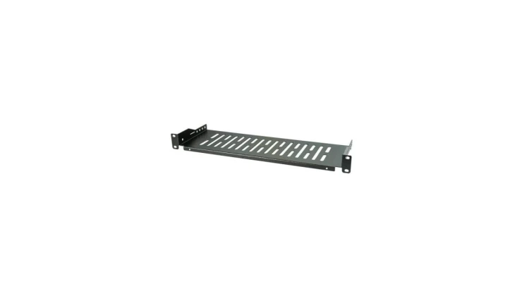 Półka 1U 250mm rack 19, perforowana, czarna
