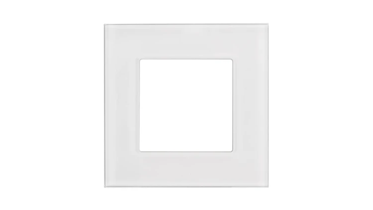 Szklana ramka Maclean, pojedyncza, biała, 86x86mm, MCE730W