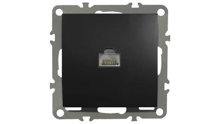 QUADRA GNIAZDO KOMPUTEROWE INTERNETOWE RJ45 LAN CZARNE
