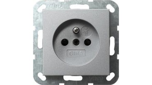 Gira Gniazdo z bolcem z ochr.dz. System 55 kolor aluminiowy