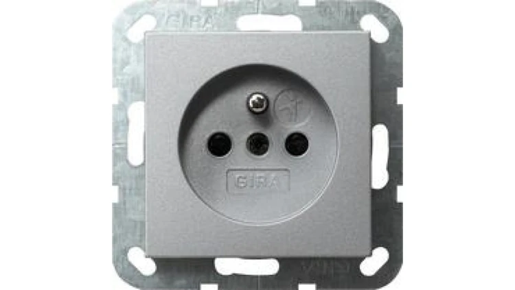 Gira Gniazdo z bolcem z ochr.dz. System 55 kolor aluminiowy
