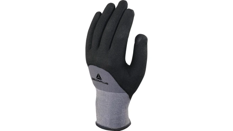 Rękawice dziane z poliamidu spandex (100) dłoń powlekana nitrylem/pu ścieg 15 kolor czarny rozmiar 8 MAIN VE729NO08