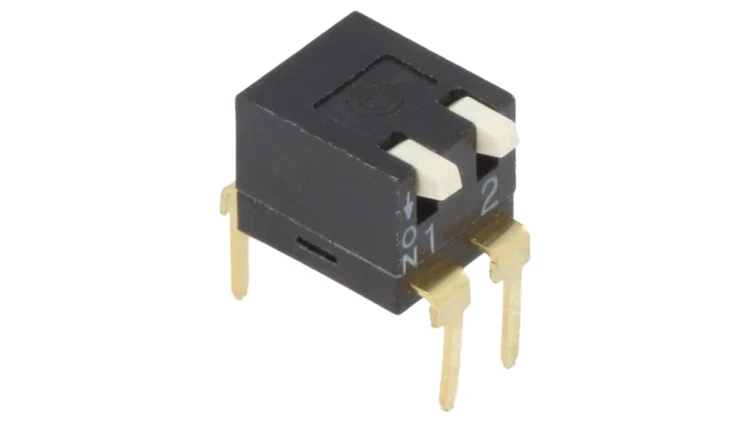 Przełącznik DIP-SWITCH Ilość sekcji 2 ON-OFF 0,025A/24VDC A6TR2104