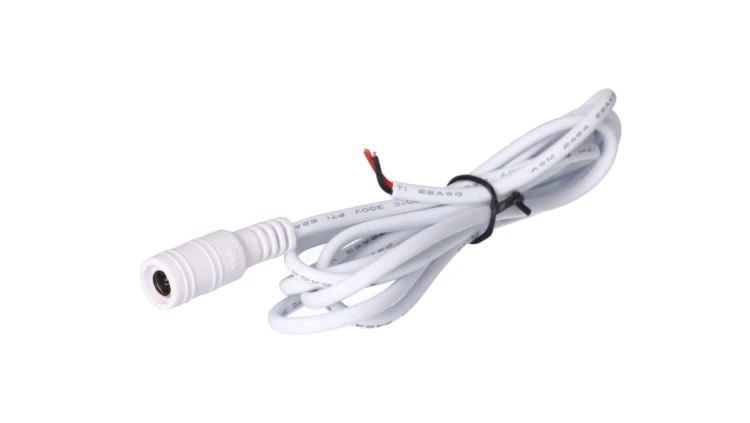 Gniazdo DC 5.5x2.5 przewód biały 150cm 22awg