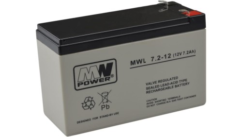 Akumulator do zasilacza UPS 12V 7,2Ah MWL AGM Faston 187