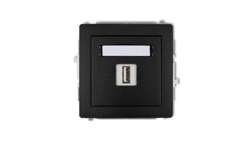DECO Mechanizm gnizado USB pojedyncze, 5V, 1A do ramki czarne 12DGUSB-1
