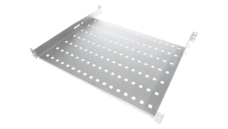 Półka stała 19 1U głęb. 450mm, kolor szara, 4 punkty mocowania SA-P-19-1U-450-4-S