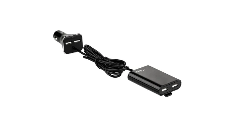 Ładowarka samochodowa 12/24V Akyga AK-CH-10 45W 4x USB-A 5V / 9A modułowa czarna