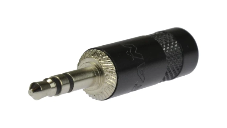 REAN Wtyk Audio AUX mini Jack 3,5mm Stereo na kabel do 4,5mm niklowany czarny NYS231B