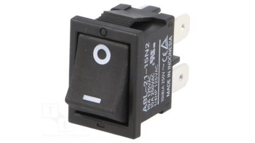 ROCKER DPST Poz 2 OFF-ON 10A/250VAC czarny brak -25÷55C A8L-21-15N2
