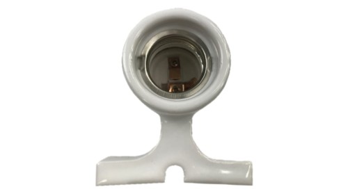 Oprawka żarówki E27 ceramiczna z podstawką biała