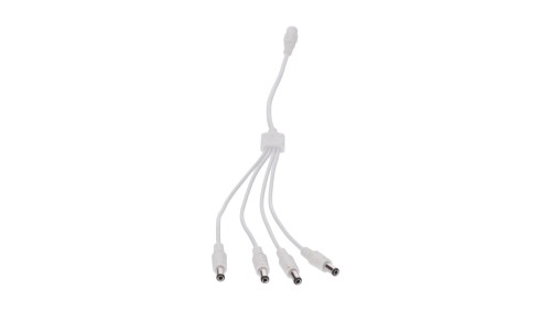 Rozgałęźnik DC 5.5X2.1 4W-1G biały 32cm 22/20awg