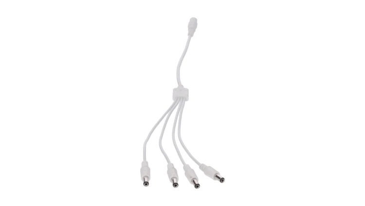 Rozgałęźnik DC 5.5X2.1 4W-1G biały 32cm 22/20awg