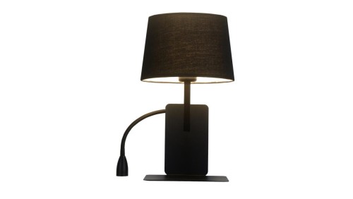 Kinkiet DAKOTA czarny z półeczką i ramieniem do czytania do sypialni lewy LP-2121/1W L BK Light Prestige
