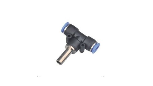 Trójnik pneumatyczny wtykowy redukcyjny typu T wtyk 6 mm pod wąż 4 mm, tworzywo sztuczne