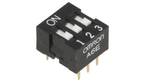 Przełącznik DIP-SWITCH Ilość sekcji 3 ON-OFF 0,025A/24VD A6E-3101-N