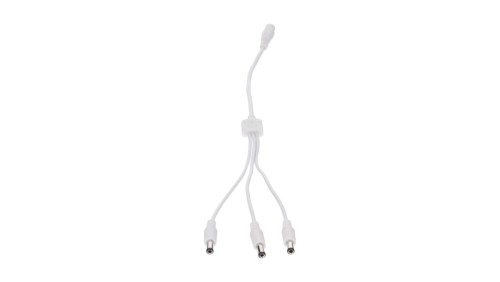 Rozgałęźnik DC 5.5X2.1 3W-1G biały 32cm 22/20awg