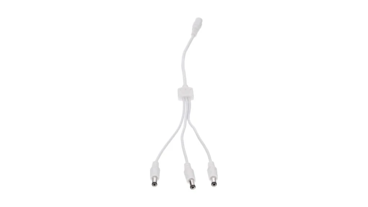 Rozgałęźnik DC 5.5X2.1 3W-1G biały 32cm 22/20awg