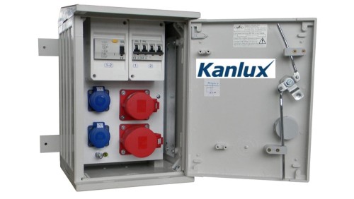 ROZDZIELNICA BUDOWLANA NA ELEWACJĘ (2X2P+Z, 1X16A/5P, 1X32A/5P) KANLUX RB26x40-K40-00112W-E0_KANLUX