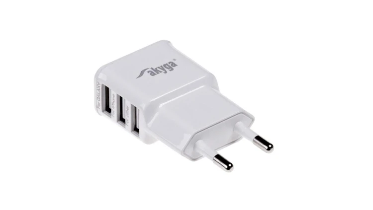 Ładowarka sieciowa Akyga AK-CH-05 15W 3x USB-A 5V / 3.1A biała