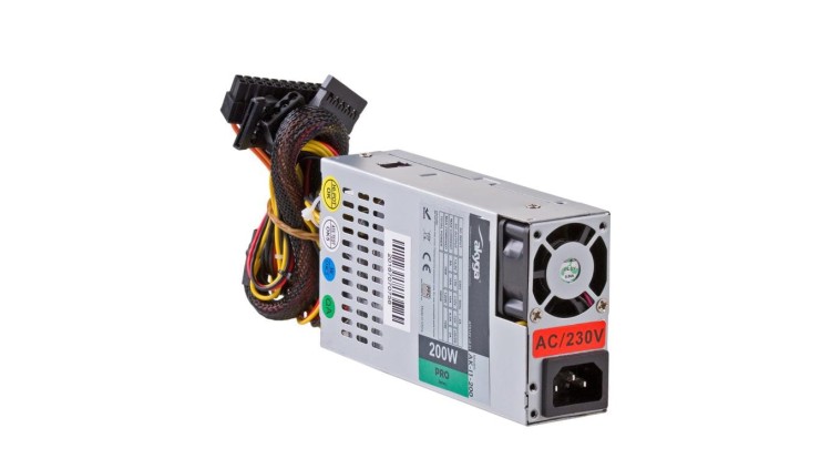 Zasilacz Flex ATX 200W Akyga AK-I1-200 1U mini ITX 20+4 P4 2x SATA 2x Molex PPFC FAN 40mm
