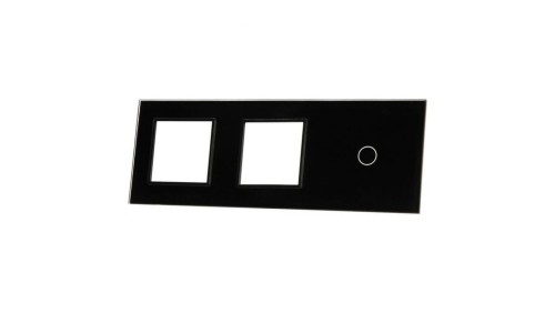 Livolo CZARNY PANEL SZKLANY 1 + PODWÓJNE MIEJSCE NA GNIAZDO 701GG-62