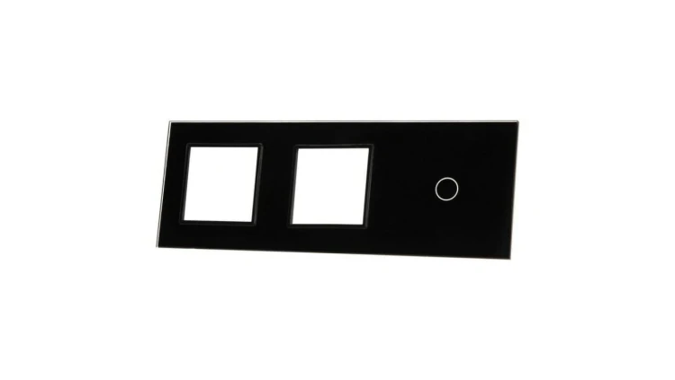 Livolo CZARNY PANEL SZKLANY 1 + PODWÓJNE MIEJSCE NA GNIAZDO 701GG-62