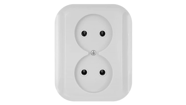 TOPAZ Gniazdo podwójne p/t 2x2p 16A, 250V białe 00060278