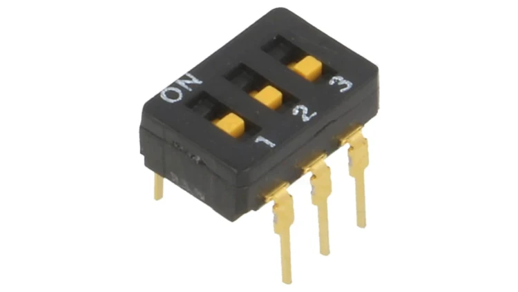 Przełącznik DIP-SWITCH Ilość sekcji 3 ON-OFF 0,03A/30VDC A6D-3100
