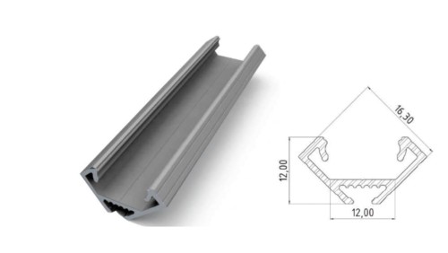 Narożny profil ALU anoda srebrny 1000mm, max szer taśmy 12mm