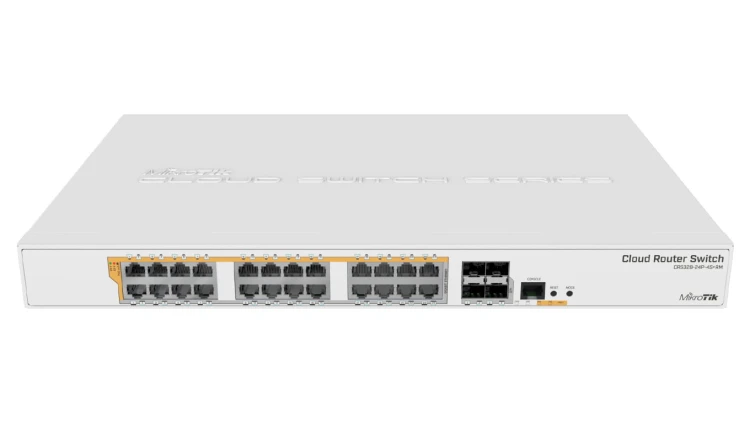 Switch 24x RJ45 1000Mb/s, 4x SFP+ MikroTik CRS328-24P-4S+RM